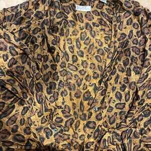 Segolene Paris Animal Print Silk Blouse